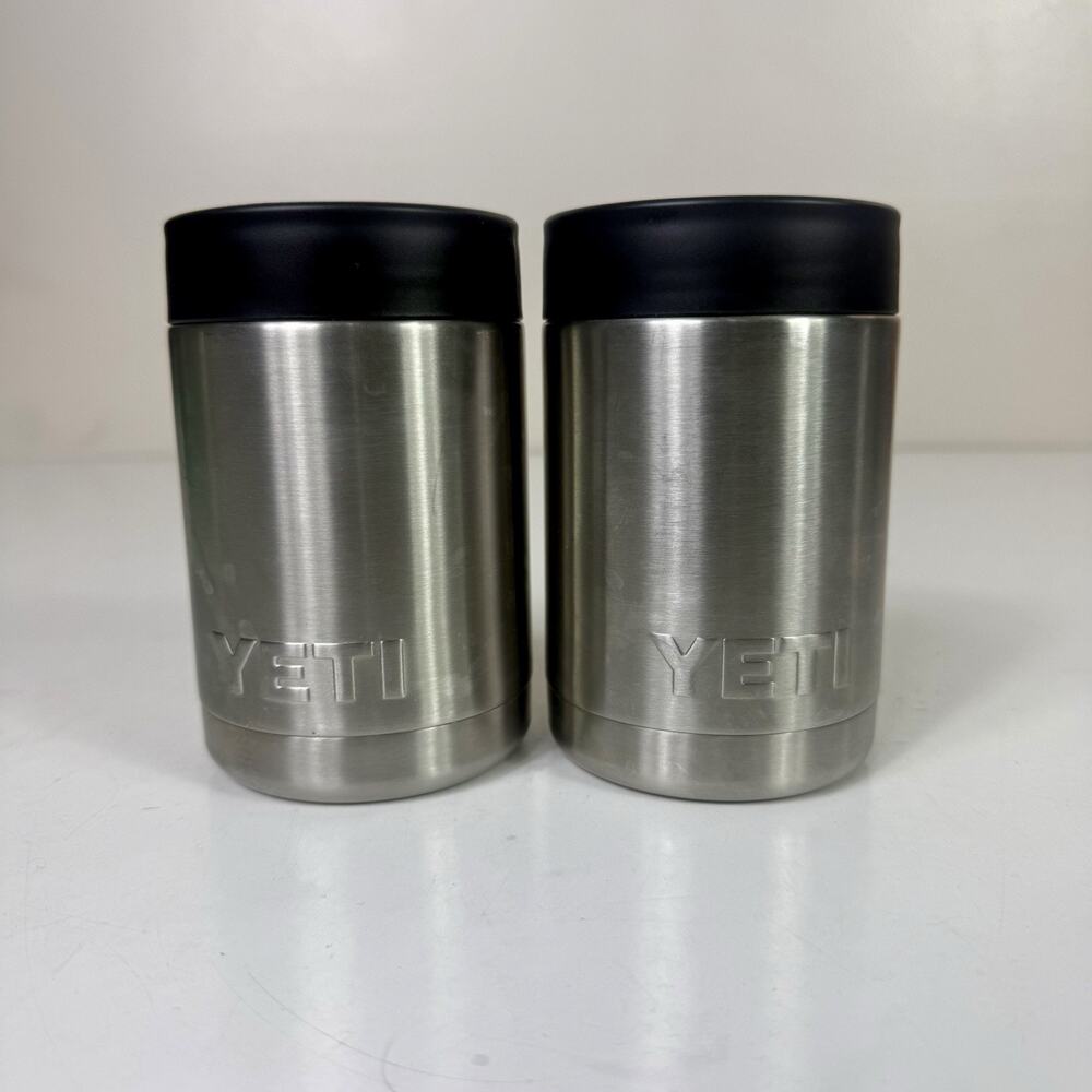 Lot Of 2 YETI Rambler Colster Stainless Steel Can Insulator Koozie 12 Oz
